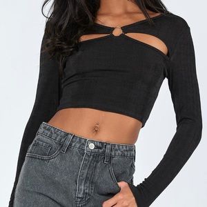 princess polly black long sleeve size 6